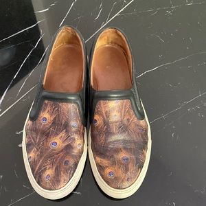 Givenchy peacock print slip on sneaker